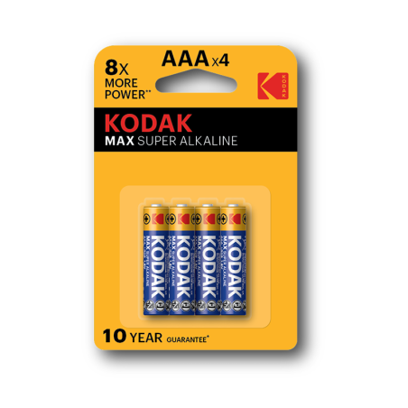 4x Piles Kodak Max Alkaline AAA LR03 B4 (30952812)