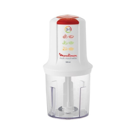 MINI HACHOIR MOULINEX AT7151EG 500W ROUGE ET BLANC