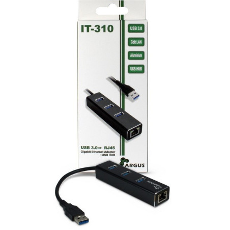 ADAPTATEUR USB 3.0 TO 3*USB 3.0 + RESEAU RJ45 GIGABIT ARGUS (IT-310-N)