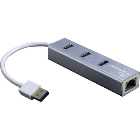 ADAPTATEUR USB 3TO 3*USB 3.0 RESEAU RJ45 GIGABIT ALUM ARGUS (IT-310-S)