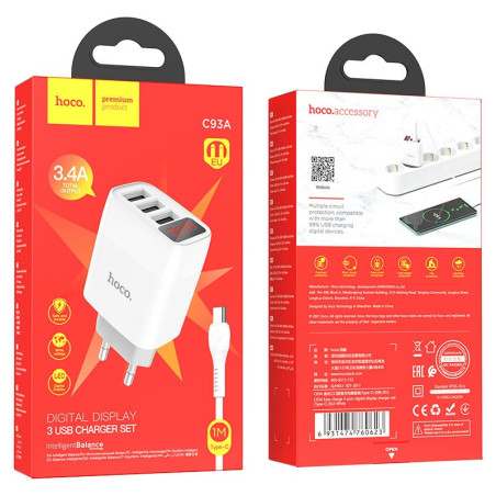 CHARGEUR HOCO C93A POUR TYPE C