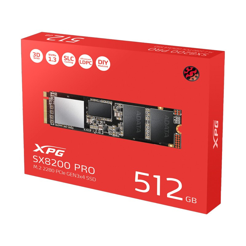 DISQUE DUR INTERNE SSD ADATA XPG SX8200 NVME  GEN3*4 M.2 2280 / 512G
