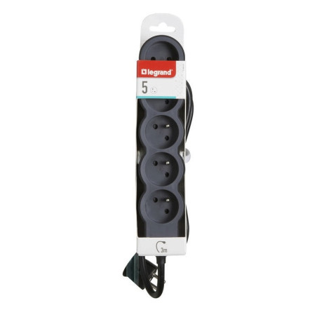 MULTIPRISES 5 PRISES LEGRAND 2P+T NOIR 3M