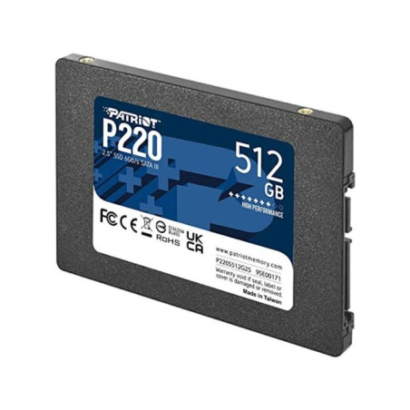 DISQUE DUR INTERNE SSD PATRIOT P220 2.5" SATA III / 512 GO