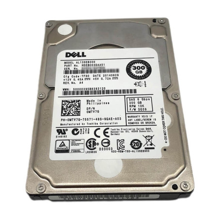 DISQUE DUR SERVEUR DELL 2.5 300G 10K SAS 6BPS