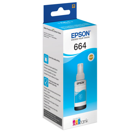 BOUTEILLE D'ENCRE ORIGINAL EPSON T6642 - CYAN (C13T66424A)