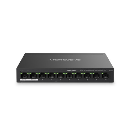 SWITCH BUREAU MERCUSYS 10 PORTS 100MBPS AVEC 8 PORTS POE+ (TL-MS110P)