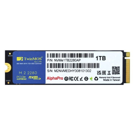 DISQUE DUR SSD TWINMOS ALPHAPRO 1TO NVME PCIE M.2