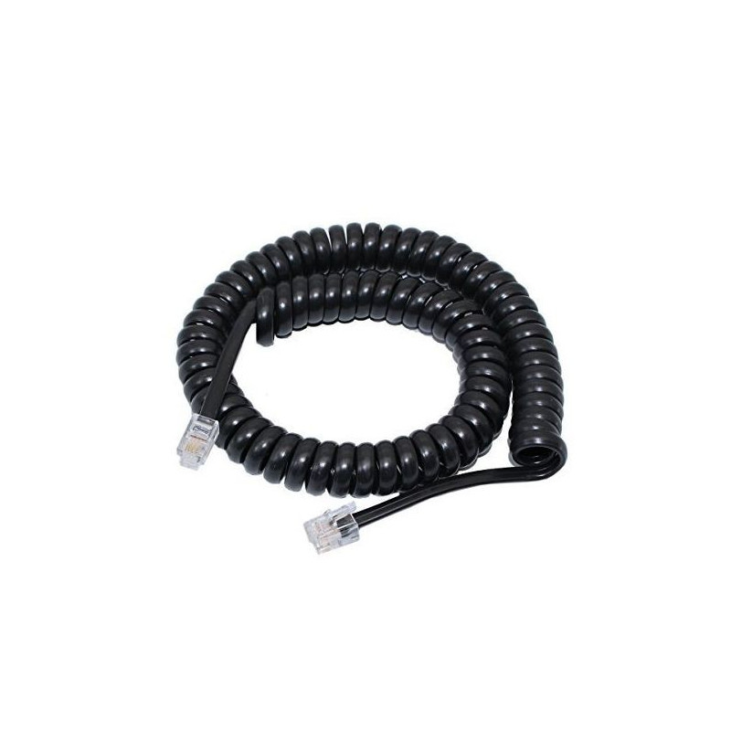 CORDON COMBINÉ SPIRAL TELEPHONIQUE NOIR