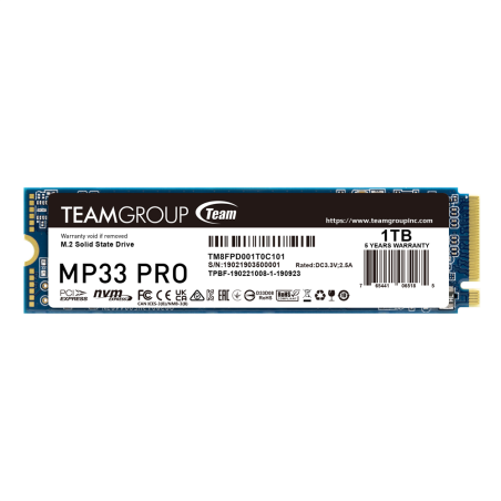 DISQUE DUR INTERNE M.2 SSD NVME TEAMGROUPE MP33 PRO 1TB