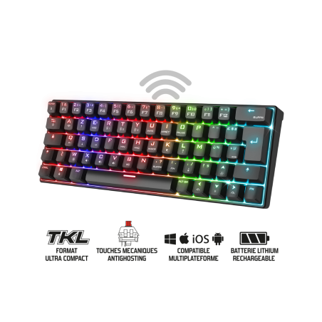 CLAVIER GAMING SPIRIT OF GAMER XPERT K200 DARK MECA RGB SANS FIL
