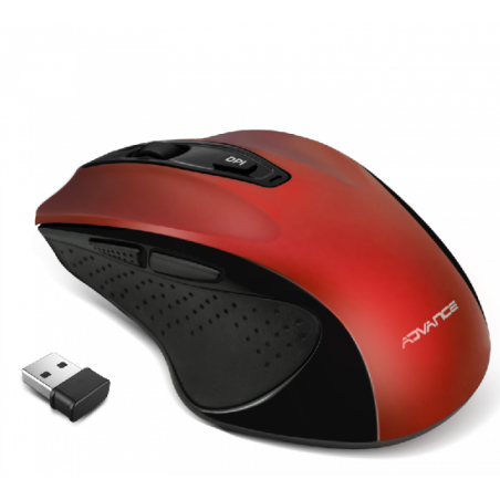 SOURIS SANS FIL ADVANCE SHAPE 6D- ROUGE