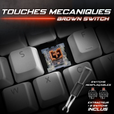 CLAVIER GAMER FILAIRE SPIRIT OF GAMER XPERT K350 RGB SWITCH MARRON