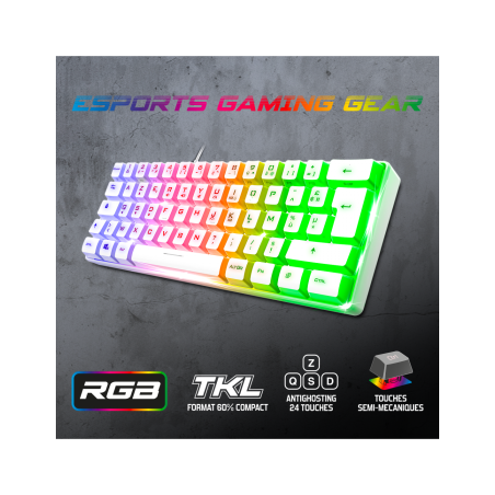 CLAVIER GAMER FILAIRE SPIRIT OF GAMER PRO-K2 RGB - BLANC
