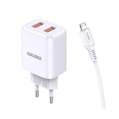 CHARGEUR KAKU DOUBLE USB SMART CHARGE MICRO-USB