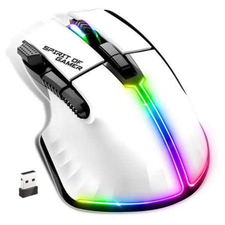 SOURIS GAMER SPIRIT OF GAMER SANS FIL  PRO-M5 RGB - BLANC