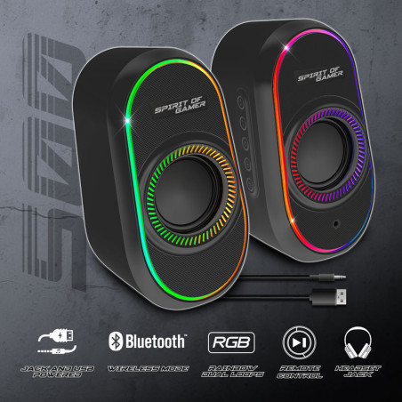 Haut-parleur Gamer Sans Fil SPIRIT OF GAMER Fanatic 500 RGB - Noir