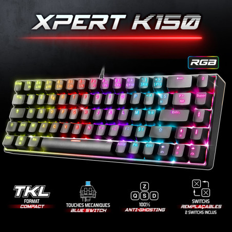 CLAVIER XPERT-K150 SPIRIT OF GAMER NOIR