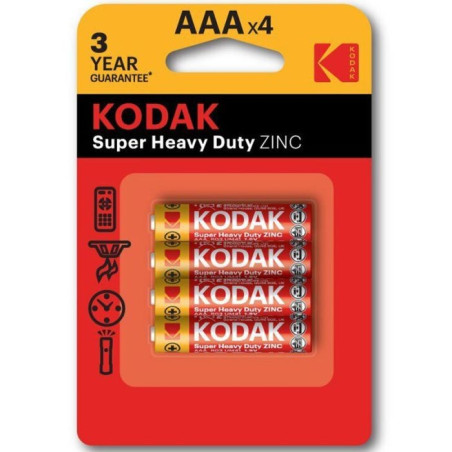 4x Piles Kodak SUPER Heavy Duty AAA 1.5V