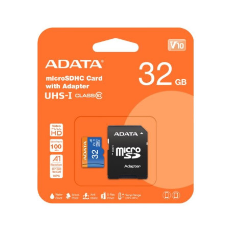 CARTE MEMOIRE 32G ADATA CLASS 10 + ADAPTATEUR
