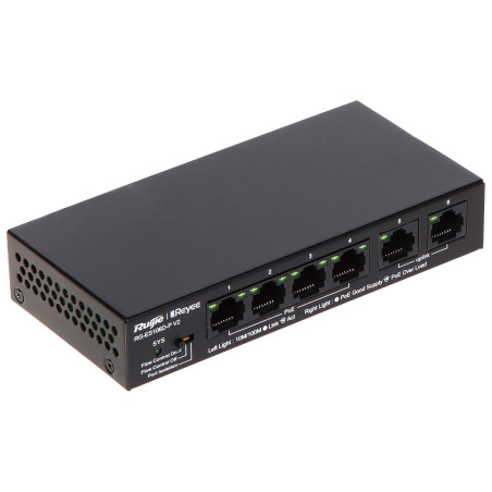 SWITCH RUIJIE 6 PORTS POE 10/1000 MBPS (RG-ES106D-P V2)