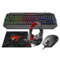 KIT GAMING CLAVIER + SOURIS + TAPIS + CASQUE HAVIT KB501CM