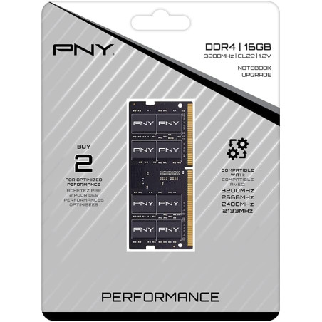 BARRETTE MEMOIRE PORTABLE PNY DDR4 16GB 3200 MHZ BULK