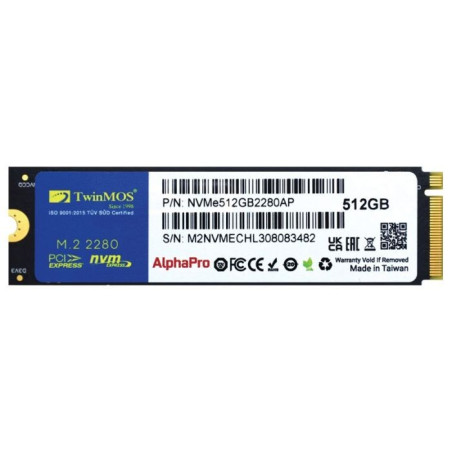DISQUE DUR INTERNE TWINMOS ALPHAPRO NVME 512G SSD M.2 PCIE