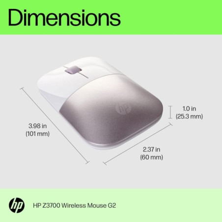 SOURIS SANS FIL HP Z3700 - ROSE/BLANC (4VY82AA)