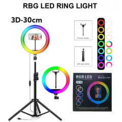 RING LIGHT PROFESSIONNEL LED RGB 30CM (3D-30)