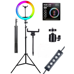 RING LIGHT PROFESSIONNEL LED RGB 20CM (3D-20)
