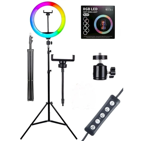 RING LIGHT PROFESSIONNEL LED RGB 20CM (3D-20)
