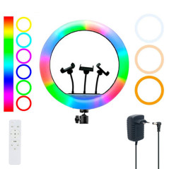 RING LIGHT PROFESSIONNEL LED RGB 56CM (MJ56)