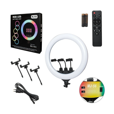 RING LIGHT PROFESSIONNEL LED RGB 56CM (MJ56)