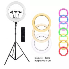 RING LIGHT PROFESSIONNEL LED RGB 45CM (MJ45)