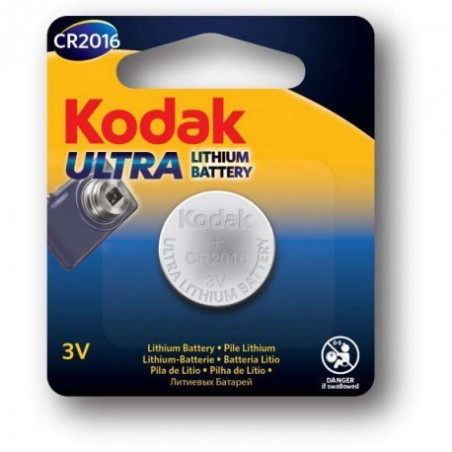 Pile Bouton KODAK Ultra CR2016 Lithium 3V