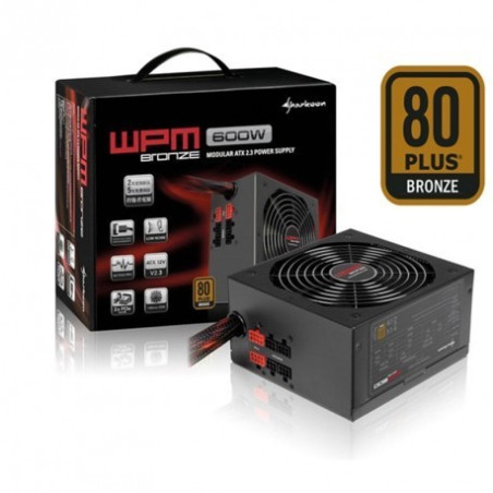 Boite d'alimentation Semi-Modulaire Sharkoon WPM 600W / 80 Plus Bronze