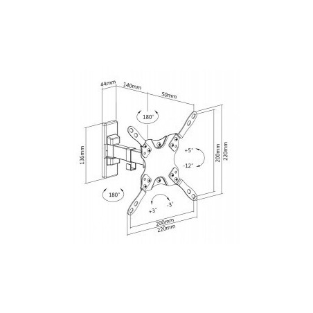 SUPPORT MURAL SBOX TOURNANT POUR TV 13-42 (LCD-221)