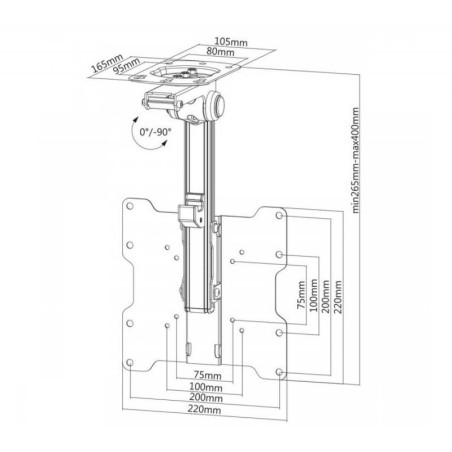 Support de Plafond Avec Inclinaison SBOX Pour TV 17" - 37"
