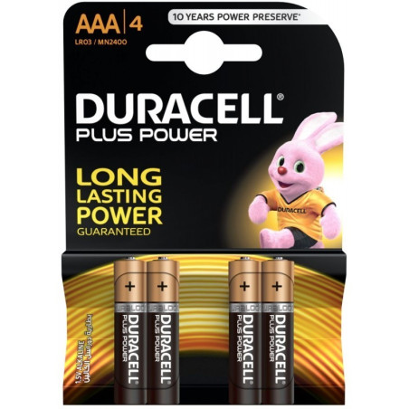 4X PILES DURACELL AAA ALKALINE LR03